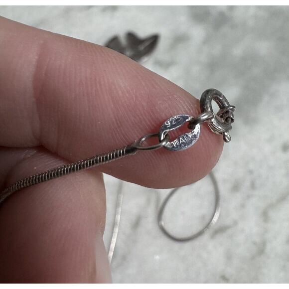 Vintage Native American Sterling Silver Engraved Bear Pendant Necklace 17in - Picture 8 of 8